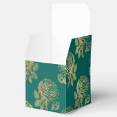 Blauwgroen en gouden  Rozen Bedankdoosjes (Geopend)