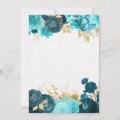 Blauwgroen en gouden Rozen Floral Sweet Sixteen In Kaart (Achterkant)