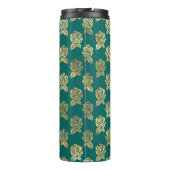 Blauwgroen en gouden Rozen Thermosbeker (Achterkant)