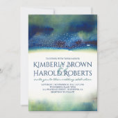 Blauwgroen en gouden Stippen Moderne Waterverf bru Kaart (Voorkant)