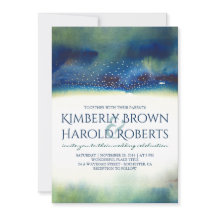 Blauwgroen en gouden Stippen Moderne Waterverf bru