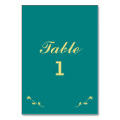 Blauwgroen en gouden tafel nummer Kaart (Voorkant)