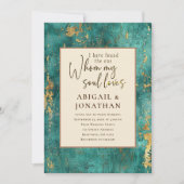 Blauwgroen en gouden tinten bijbelvers Christelijk Kaart (Voorkant)