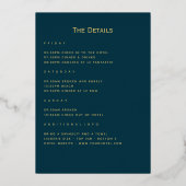 Blauwgroen en gouden tropische bachelorette folie uitnodiging (Achterkant)