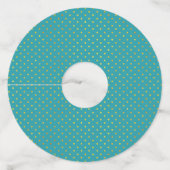 Blauwgroen en gouden tropische bladeren moderne br wijnglaslabel (Achterkant)