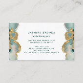 Blauwgroen en gouden Waterverf Professional Visitekaartje (Achterkant)