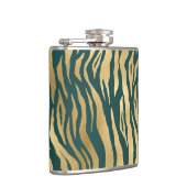Blauwgroen en gouden Wild Animal Print Heupfles (Rechts)