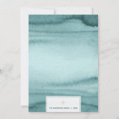 Blauwgroen en gouden Zeeen en kerstfeestdagen Feestdagenkaart (Achterkant)