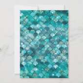 Blauwgroen en Gouden Zeemeermin Schalen Sweet 16 Kaart (Achterkant)