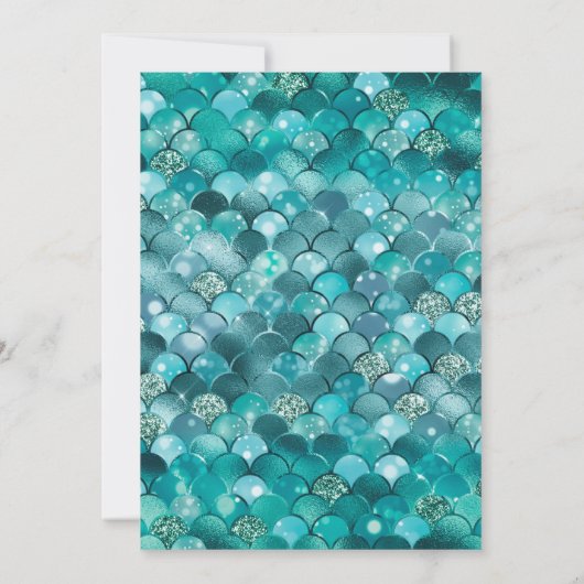 Blauwgroen en Gouden Zeemeermin Schalen Sweet 16 Kaart (Achterkant)