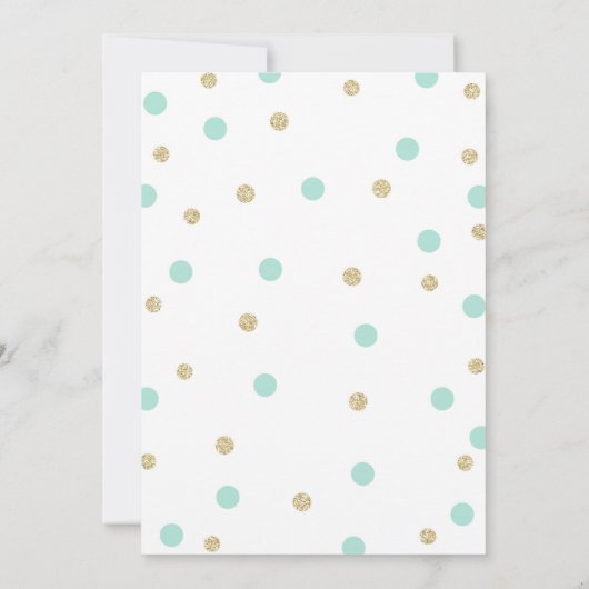 Blauwgroen en gouden zeemeermin verjaardagsfeestui kaart (Achterkant)