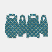 Blauwgroen en gouden zeemeerminnen bedankdoosjes (Uitgevouwen)