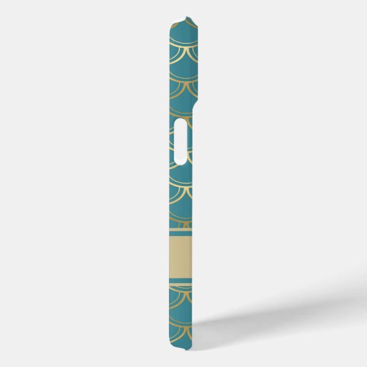 Blauwgroen en gouden zeemeerminnen met monogram na Case-Mate iPhone case (Achterkant / Rechts)