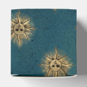 Blauwgroen en gouden  zon bedankdoosjes (Bovenkant)
