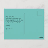 Blauwgroen en goudflorale jaguar briefkaart (Achterkant)