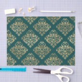 Blauwgroen en goudfolie Antiek Tissuepapier (Craft)