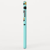 Blauwgroen en goudfolie Girly Confetti Monogram Case-Mate iPhone Case (Achterkant/rechts)