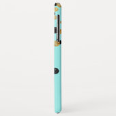 Blauwgroen en goudfolie Girly Confetti Monogram Case-Mate iPhone Case (Achterkant/links)