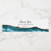 Blauwgroen en goudgeit-etiketten voor waterflessen waterfles etiket (Enkel label)