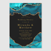 Blauwgroen en goudgesteente-weduwenkast Magnet (Voorkant)