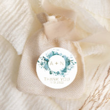 Blauwgroen en goudgewas monogram Waterverf