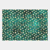 Blauwgroen en goudglam inpakpapier vel (Voorkant)