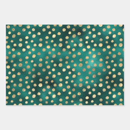 Blauwgroen en goudglam inpakpapier vel (Voorkant)