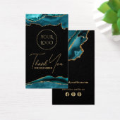 Blauwgroen en goudhoudende verpakking visitekaartje (Bureau)