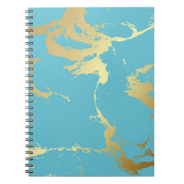 Blauwgroen en goudkleurige acrylverf Abstracte bac Notitieboek