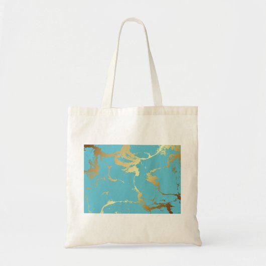 Blauwgroen en goudkleurige acrylverf Abstracte bac Tote Bag (Voorkant)