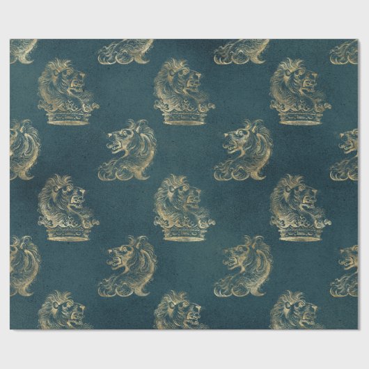 Blauwgroen en goudkoorts cadeaupapier (Vlak)