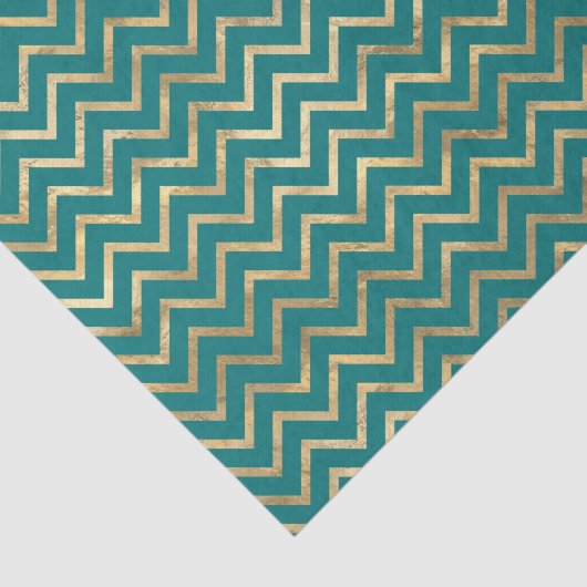 Blauwgroen en goudkoortsrovron tissuepapier (Detail)