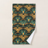 Blauwgroen en goudkunst Deco Bad Handdoek (Handdoek)