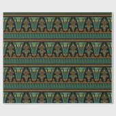 Blauwgroen en goudkunst Deco Cadeaupapier (Vlak)