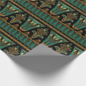 Blauwgroen en goudkunst Deco Cadeaupapier (Hoek)