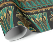 Blauwgroen en goudkunst Deco Cadeaupapier (Rol Hoek)