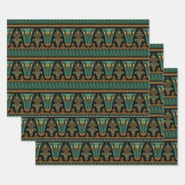 Blauwgroen en goudkunst Deco Inpakpapier Vel