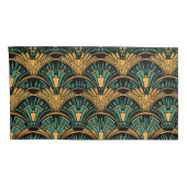 Blauwgroen en goudkunst Deco Kussensloop (Achterkant-Rechts)