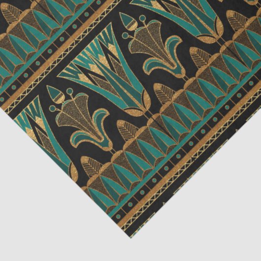 Blauwgroen en goudkunstdeklaag tissuepapier (Detail)