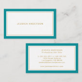 Blauwgroen en goudlegant visitekaartje (Voorkant / Achterkant)