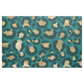 Blauwgroen en goudluipaarden stof (Fat Quarter)
