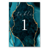 Blauwgroen en goudmarmer Agate Table Kaart (Voorkant)