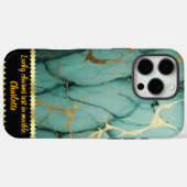 Blauwgroen en goudmarmer met ingewikkelde patronen Case-Mate iPhone case (Achterkant (horizontaal))