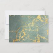 Blauwgroen en goudmarmerende RSVP Gelieve te antwo (Achterkant)