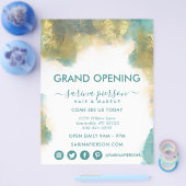 Blauwgroen en goudmatige, flexibele kunstbrochure  flyer (Enkel)