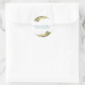 Blauwgroen en goudmatige kunstinktpatronen voor vl ronde sticker (Tas)