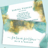 Blauwgroen en goudmatige kunstinktpatronen voor vl visitekaartje