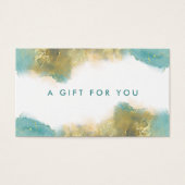 Blauwgroen en goudmatige, vloeibaar-inktfort Kaart (Voorkant)