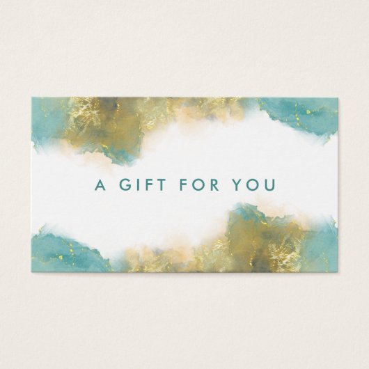 Blauwgroen en goudmatige, vloeibaar-inktfort Kaart (Voorkant)