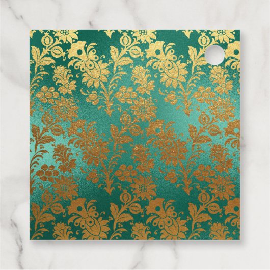  Blauwgroen en goudmeel Bedankjes Labels (Achterkant)